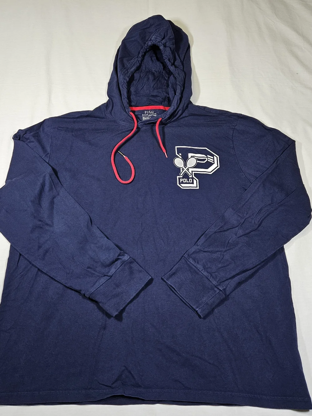 Polo Ralph Lauren 2018 US Open Tennis Men's Hoodie Shirt XL Navy Blue Cotton